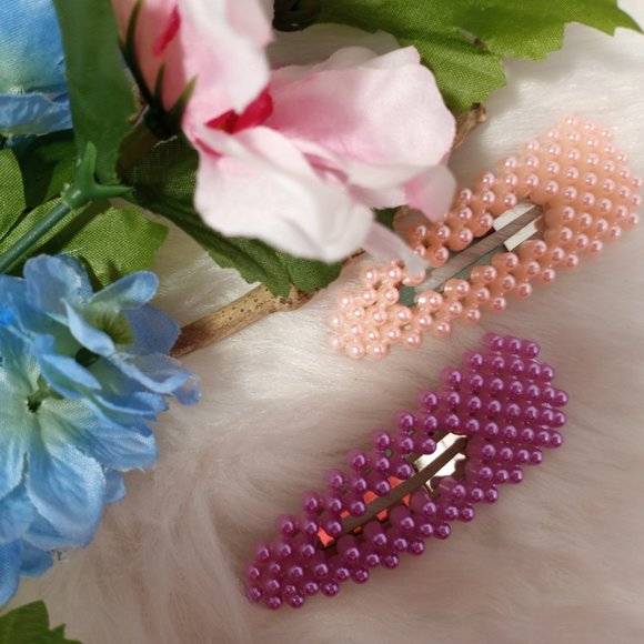 Accessories - 💜Two Elegant Pink & Purple Barretts  NWOT